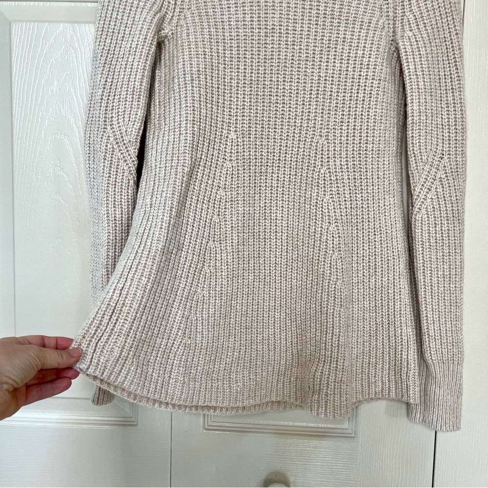 NWOT Athleta Sierra Crew Beige Wool Blend Pullover Sweater - Picture 5 of 16
